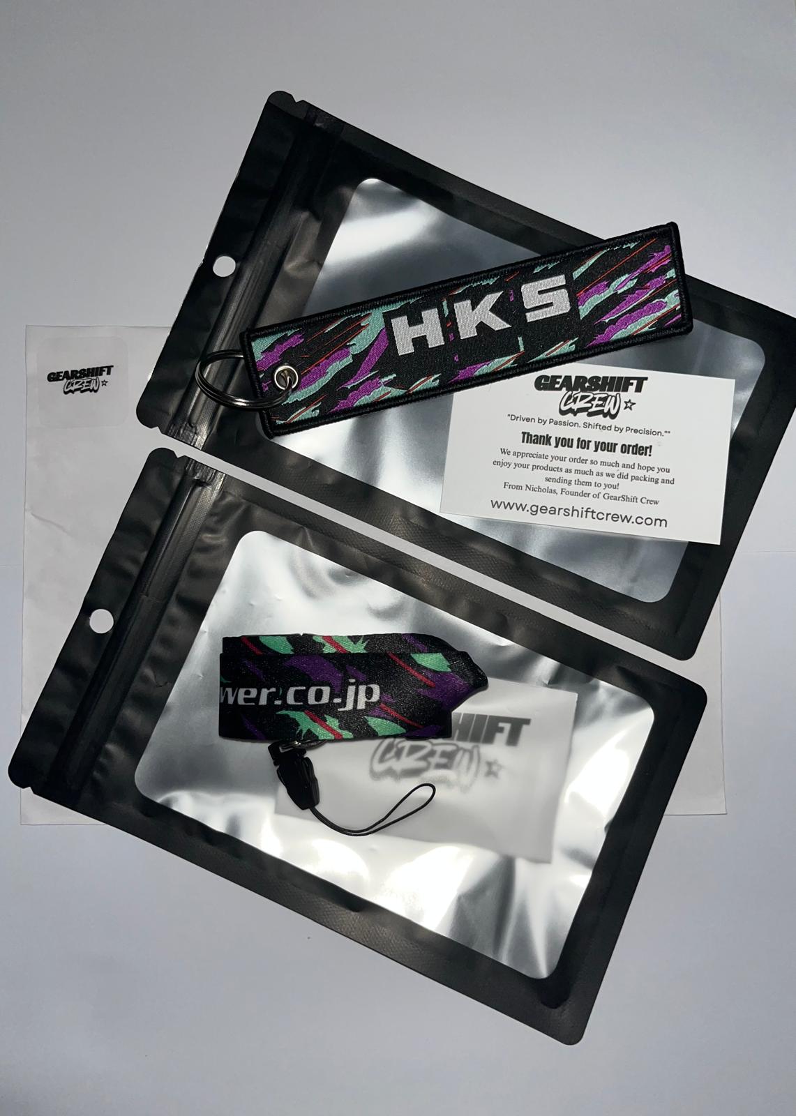 1x HKS Jet Tag, 1x HKS Lanyard, Bundle of 2