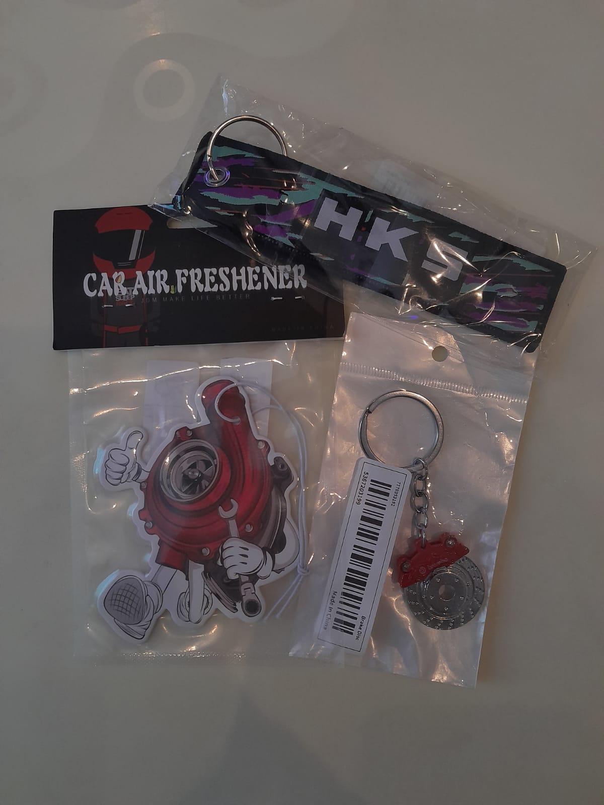 1x HKS Jet Tag, 1x Air Freshener, 1x Keyring, Bundle of 3