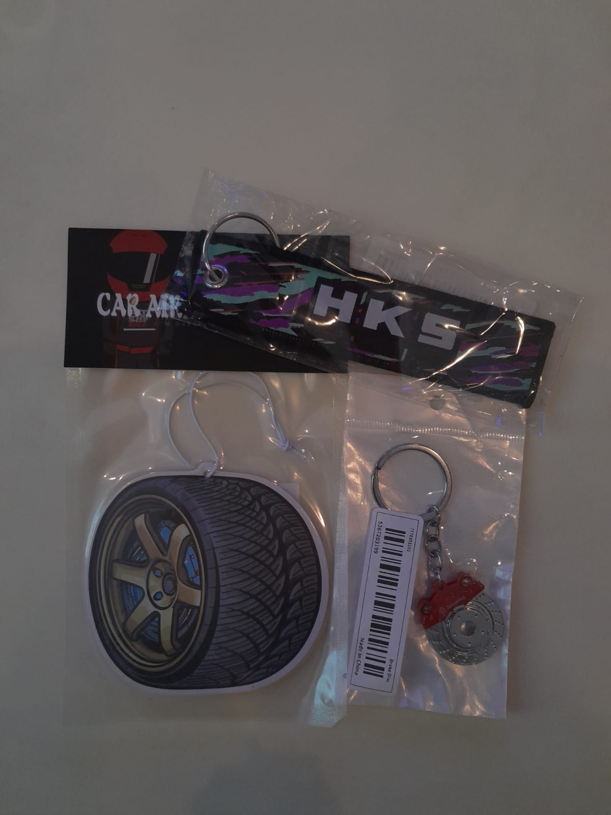 1x HKS Jet Tag, 1x Air Freshener, 1x Keyring, Bundle of 3